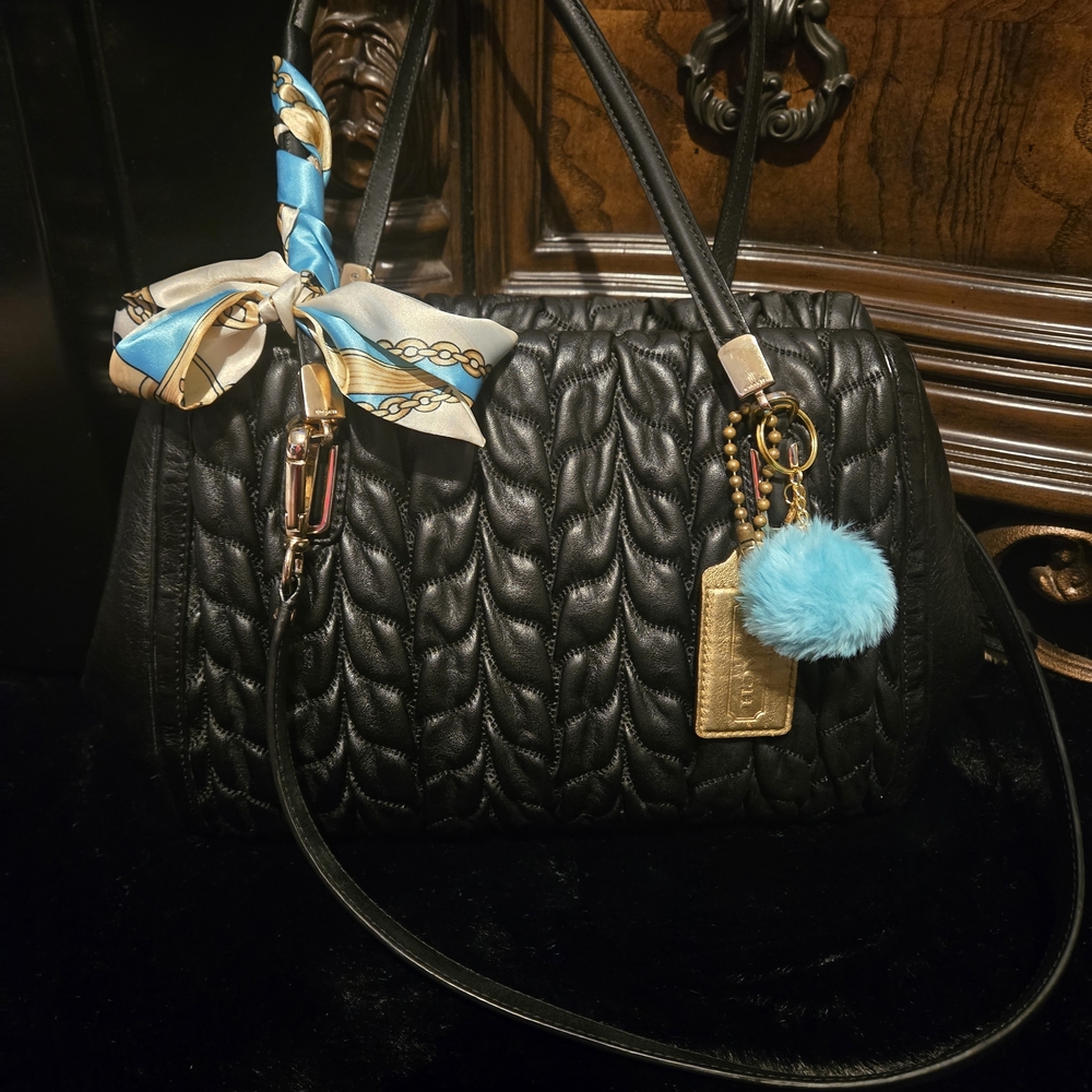 COACH MADISON GATHERED CHEVRON LEATHER SATCHEL #25985
